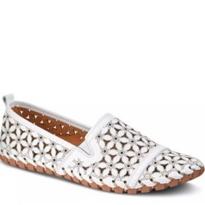 Spring Step White Cutout Loafers